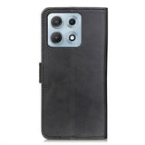 Motorola Edge 70 Max EIDERWOOD Faux Leather Flip Case w. Card Holder & Stand Function - Black