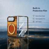 iPhone Fold EIDERWOOD Aramid Case w. Built-in Screen Protector & Kickstand - MagSafe Compatible - Orange