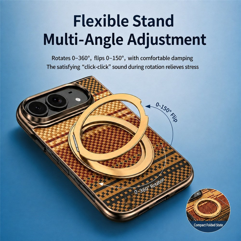 iPhone Fold EIDERWOOD Aramid Case w. Built-in Screen Protector & Kickstand - MagSafe Compatible - Black