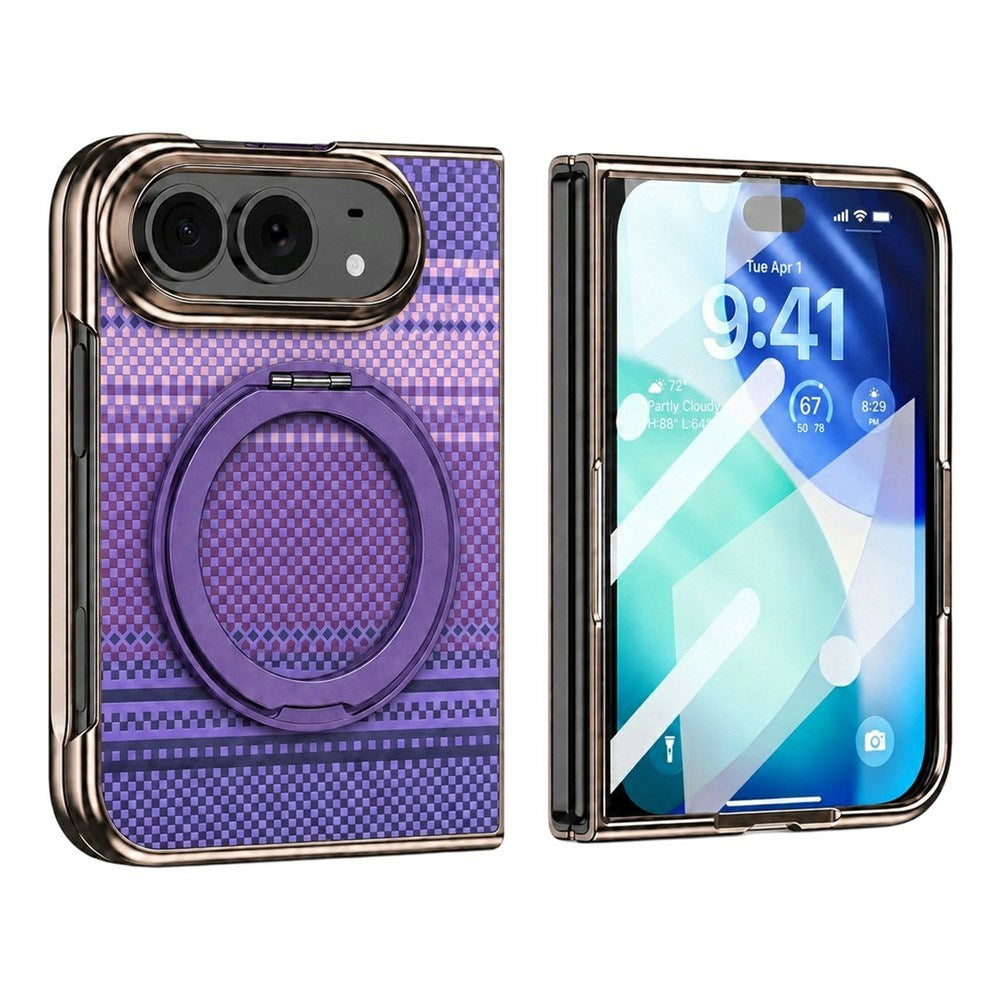 iPhone Fold EIDERWOOD Aramid Case w. Built-in Screen Protector & Kickstand - MagSafe Compatible - Purple