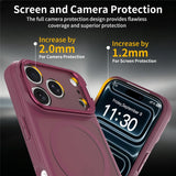 iPhone 18 Pro Max / 17 Pro Max Hybrid Plastic Case w. Shock-Absorbing Edges & Kickstand - MagSafe Compatible - Red