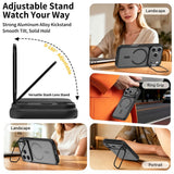 iPhone 18 Pro / 17 Pro Hybrid Plastic Case w. Shock-Absorbing Edges & Kickstand - MagSafe Compatible - Black