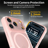 iPhone 18 Pro / 17 Pro Hybrid Plastic Case w. Shock-Absorbing Edges & Kickstand - MagSafe Compatible - Pink