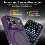 iPhone 18 Pro / 17 Pro Hybrid Plastic Case w. Shock-Absorbing Edges & Kickstand - MagSafe Compatible - Purple