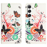 Samsung Galaxy S26 FE EIDERWOOD Flip Case with Wallet and Stand Function - White / Butterflies