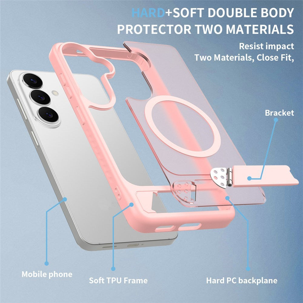 Samsung Galaxy S26 FE / S25 FE EIDERWOOD Hybrid Case with Kickstand - MagSafe Compatible - Pink