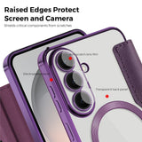 Samsung Galaxy S26 FE EIDERWOOD Flip Case with RFID Blocking and Camera Lens Protection - Purple / Transparent