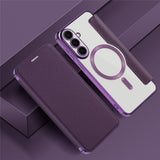 Samsung Galaxy S26 FE EIDERWOOD Flip Case with RFID Blocking and Camera Lens Protection - Purple / Transparent