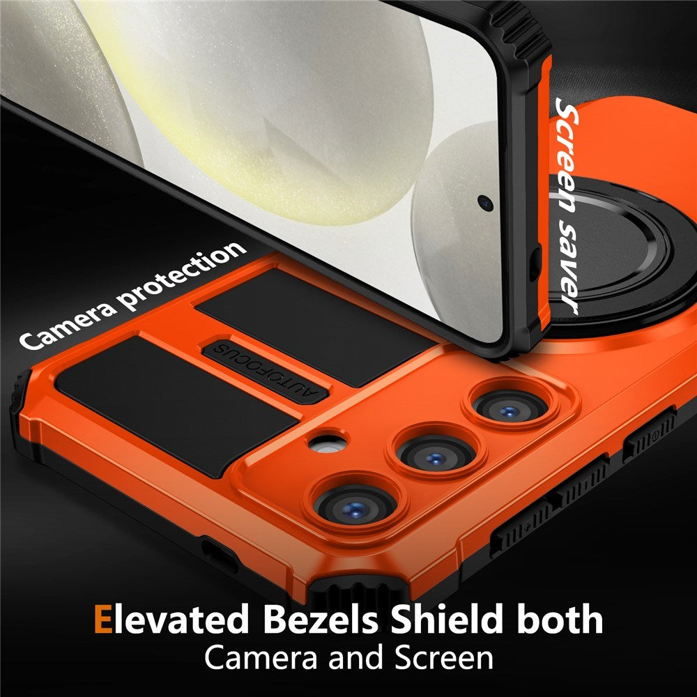 EIDERWOOD Samsung Galaxy S26 FE / S25 FE Tough Case w. Magnetic Kickstand - Orange