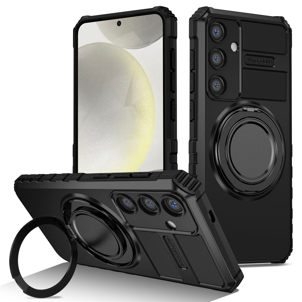 EIDERWOOD Samsung Galaxy S26 FE / S25 FE Tough Case w. Magnetic Kickstand - Black
