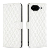 Google Pixel 11a EIDERWOOD Textured Faux Leather Flip Case with Card Holder & Stand Function - White