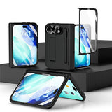 iPhone Fold EIDERWOOD Case with Screen Protector, Camera Protector and Stylus - Black