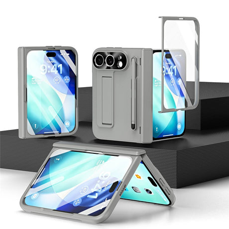 iPhone Duo EIDERWOOD Case with Screen Protector, Camera Protector and Stylus - Grey
