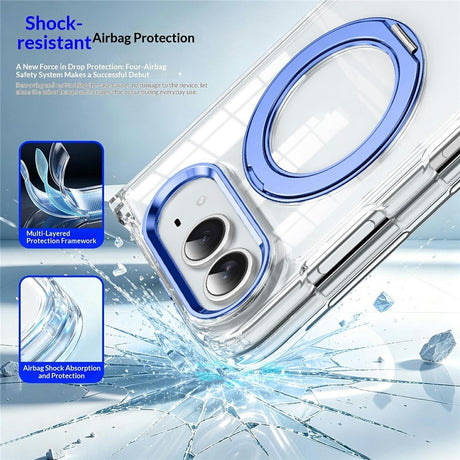iPhone Duo EIDERWOOD Hybrid Case with Kickstand - MagSafe Compatible - Transparent / Silver
