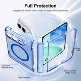 iPhone Fold EIDERWOOD Hybrid Case with Screen Protector - MagSafe Compatible - Transparent / Blue
