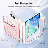 iPhone Fold EIDERWOOD Hybrid Case with Screen Protector - MagSafe Compatible - Transparent / Pink