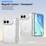 iPhone Fold EIDERWOOD Hybrid Case with Screen Protector - MagSafe Compatible - Transparent / White