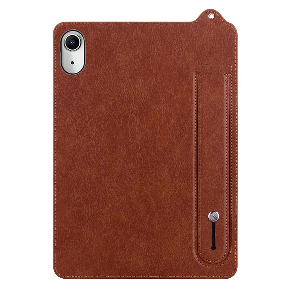 iPad Mini (2026) 8th Gen. EIDERWOOD Faux Leather Back Case with Strap Kickstand - Brown