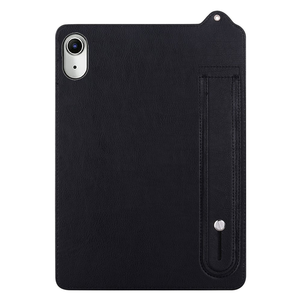 iPad Mini (2026) 8th Gen. EIDERWOOD Faux Leather Back Case with Strap Kickstand - Black