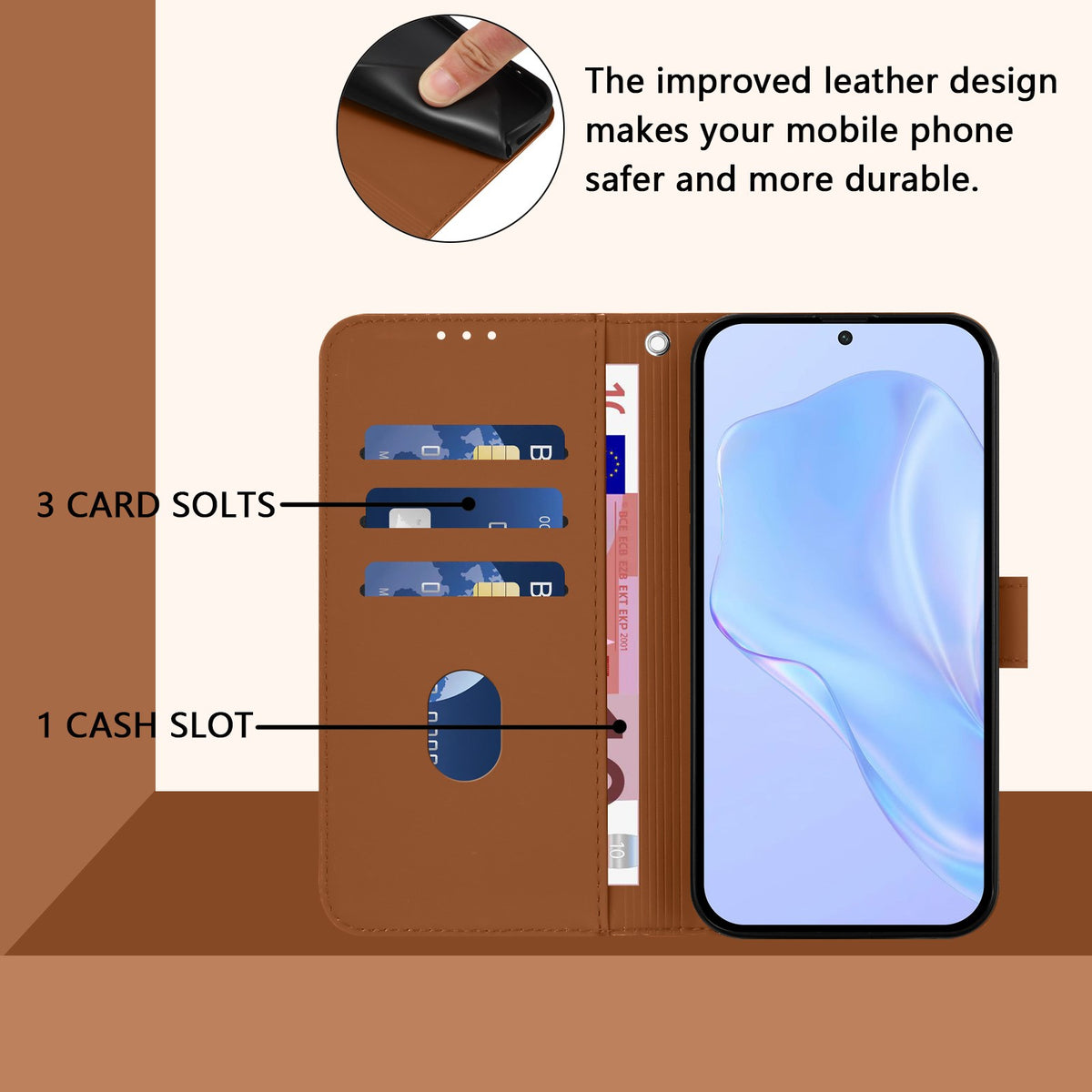 Xiaomi Redmi Note 17 Pro (5G) EIDERWOOD Faux Leather Flip Case with Strap - Brown