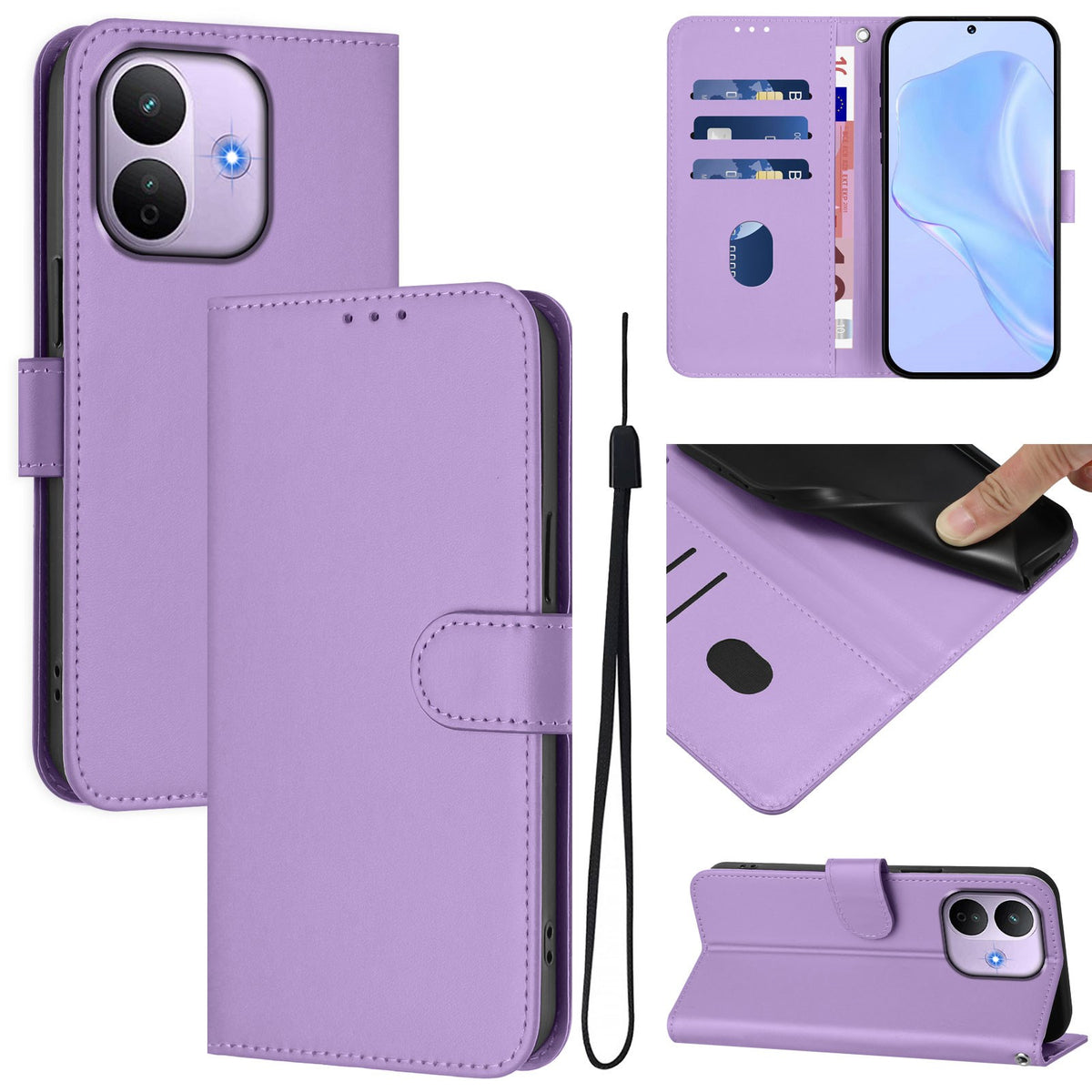 Xiaomi Redmi Note 17 Pro (5G) EIDERWOOD Faux Leather Flip Case with Strap - Purple