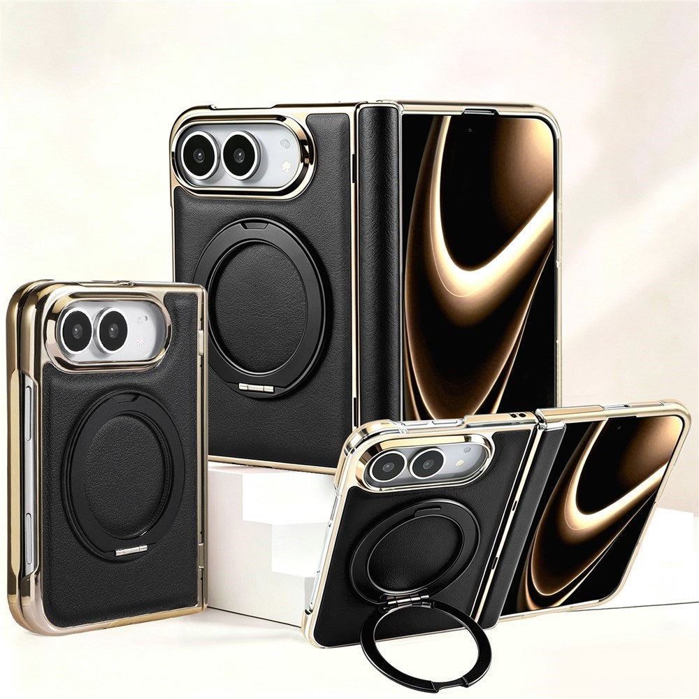 iPhone Duo EIDERWOOD Faux Leather Back Case with Kickstand - MagSafe Compatible - White