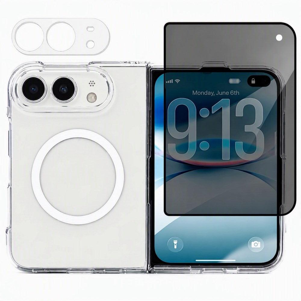 iPhone Duo 3-in-1 Case with Privacy Screen Protector & Camera Lens Protector - MagSafe Compatible - Transparent