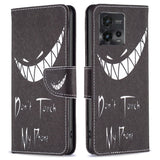 Motorola Moto G72 Leather Case w. Wallet - "DON'T TOUCH MY PHONE"