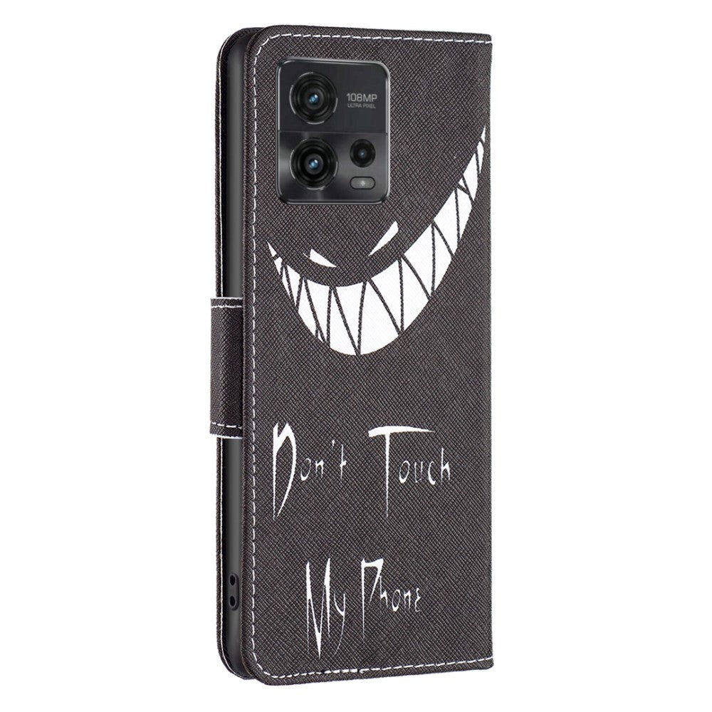 Motorola Moto G72 Leather Case w. Wallet - "DON'T TOUCH MY PHONE"