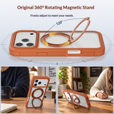 iPhone 18 Pro Max / 17 Pro Max EIDERWOOD Case with Screen Protector and Stand Function - MagSafe Compatible - Orange / Transparent