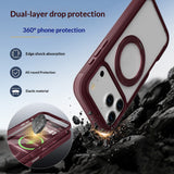 iPhone 18 Pro Max / 17 Pro Max EIDERWOOD Case with Screen Protector and Stand Function - MagSafe Compatible - Red / Transparent