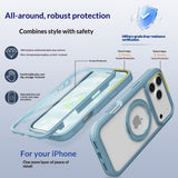 iPhone 18 Pro Max / 17 Pro Max EIDERWOOD Case with Screen Protector and Stand Function - MagSafe Compatible - Blue / Transparent
