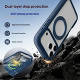 iPhone 18 Pro Max / 17 Pro Max EIDERWOOD Case with Screen Protector and Stand Function - MagSafe Compatible - Blue / Transparent