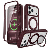 iPhone 18 Pro / 17 Pro EIDERWOOD Case with Screen Protector and Stand Function - MagSafe Compatible - Red / Transparent
