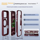 iPhone 18 Pro / 17 Pro EIDERWOOD Case with Screen Protector and Stand Function - MagSafe Compatible - Red / Transparent