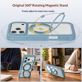 iPhone 18 Pro / 17 Pro EIDERWOOD Case with Screen Protector and Stand Function - MagSafe Compatible - Blue / Transparent