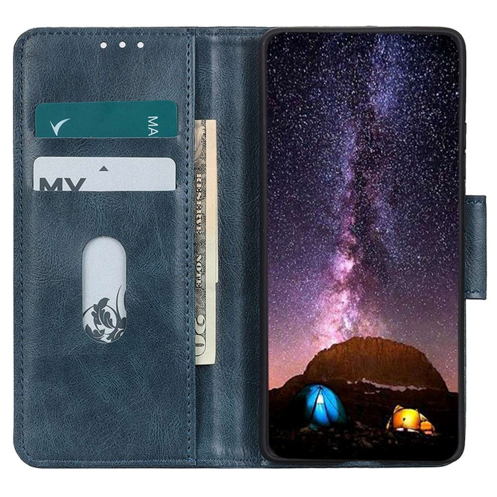 Motorola Edge 40 Pro Leather Case w. Wallet & Stand Function - Blue