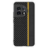 OnePlus 11 Carbon Fiber Leather Case - Black / Yellow