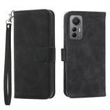 EIDERWOOD Xiaomi 12 Pro Faux Leather Case with Wallet and Strap - Black