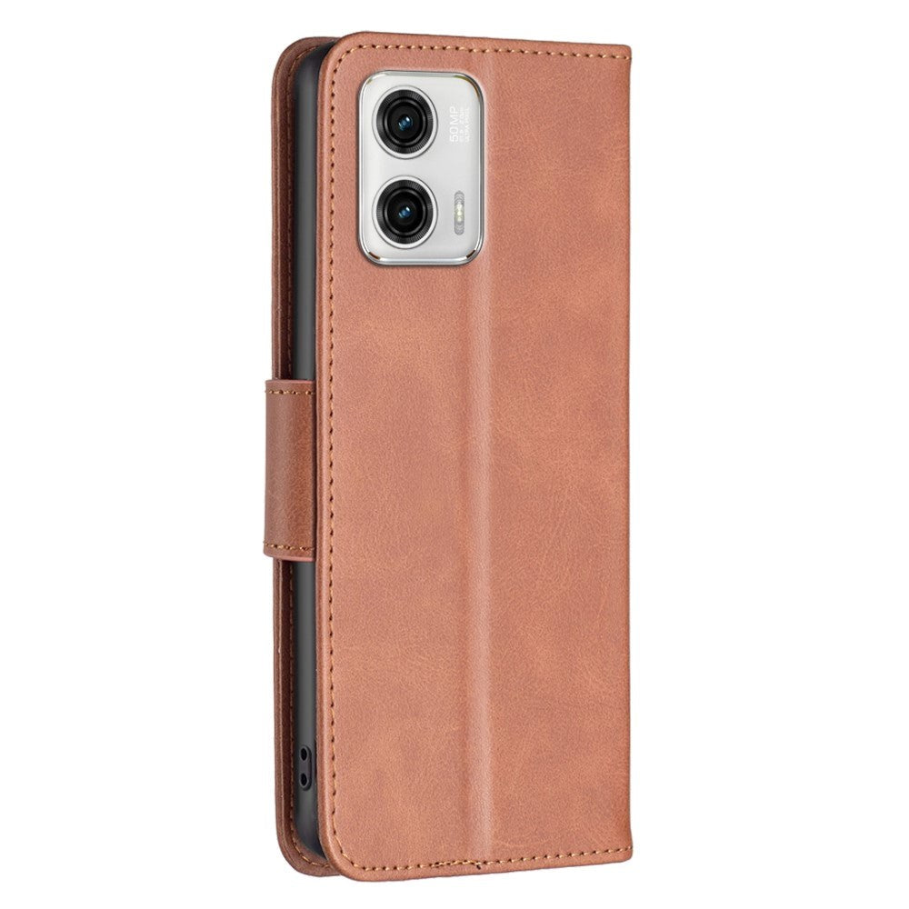 Motorola Moto G73 Flip Case Leather w. Wallet & Strap - Brown