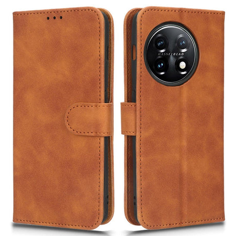 OnePlus 11 Leather Flip Case w. Wallet & Stand Function - Brown