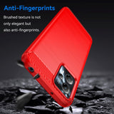 Motorola Moto G13 / G23 Brushed Carbon Fiber Plastic Case - Red