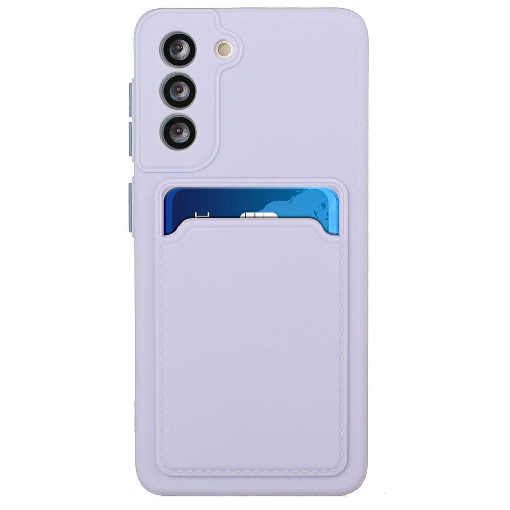 Samsung Galaxy S23 Flexible Plastic Case with Card Holder - Purple