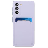 Samsung Galaxy S23 Flexible Plastic Case with Card Holder - Purple