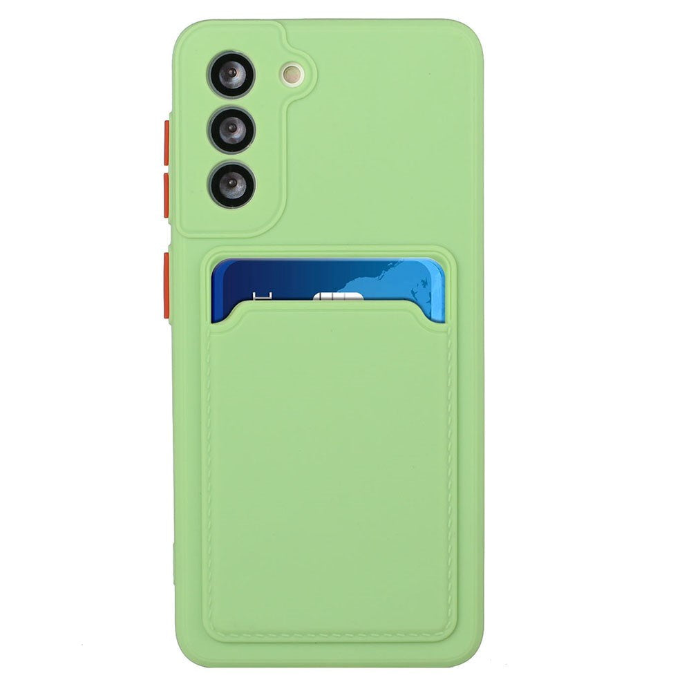 Samsung Galaxy S23 Flexible Plastic Case with Card Holder - Light Green