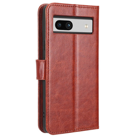 Google Pixel 7A Leather Flip Case with Wallet and Strap - Brown