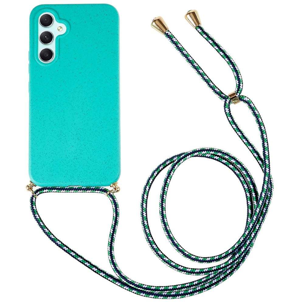 Samsung Galaxy A14 (5G) Flexible Plastic Case w. Lanyard / Strap - Turquoise