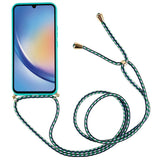 Samsung Galaxy A34 (5G) Flexible Plastic Case w. Lanyard / Strap - Turquoise