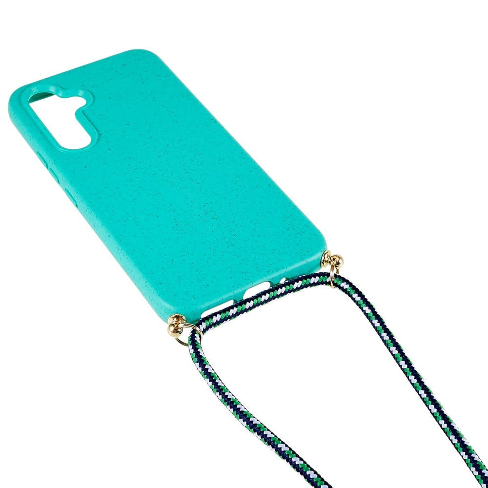 Samsung Galaxy A34 (5G) Flexible Plastic Case w. Lanyard / Strap - Turquoise