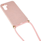 Samsung Galaxy A34 (5G) Flexible Plastic Case w. Lanyard / Strap - Pink